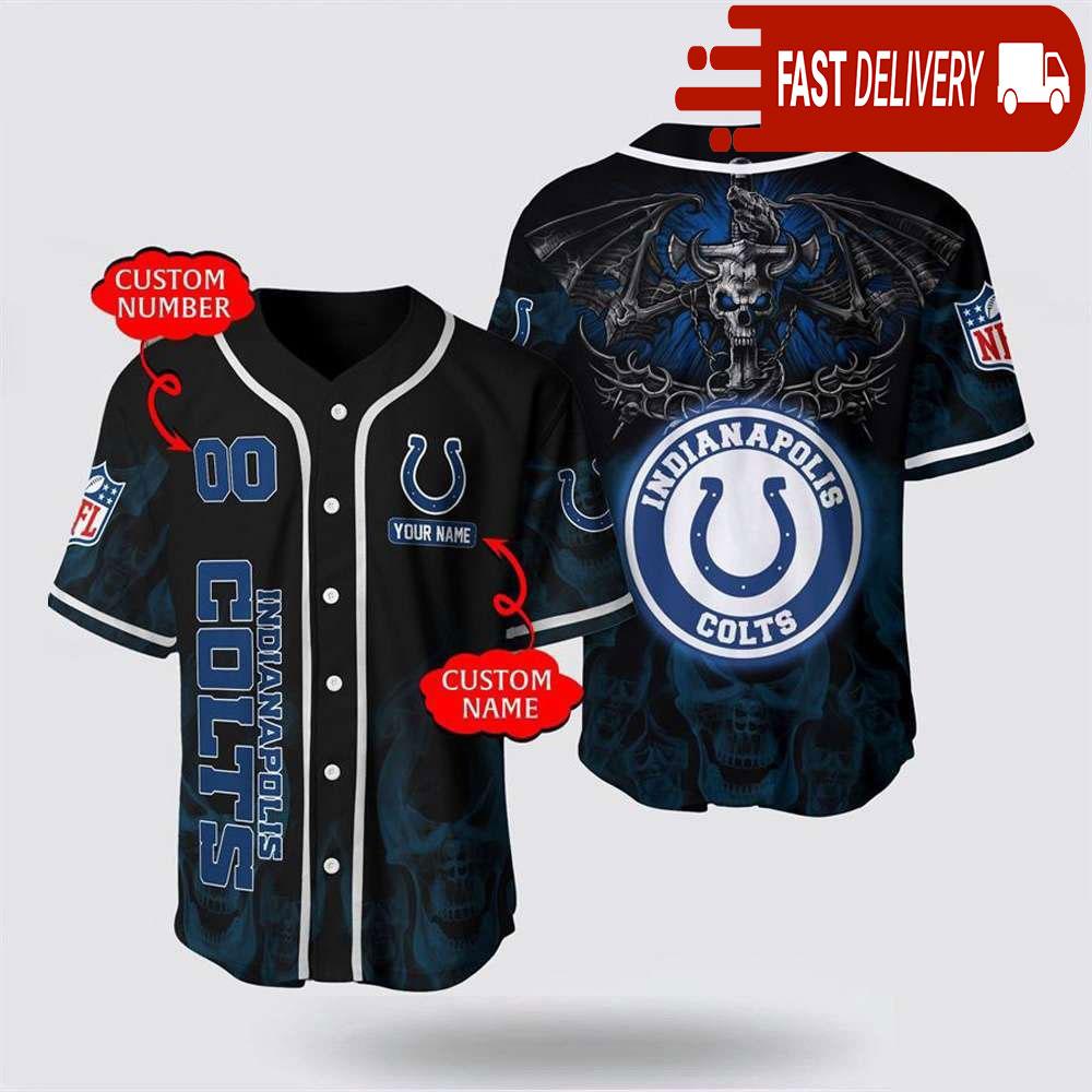 NLF Indianapolis Colts Personalized Baseball Jersey With Name And Number