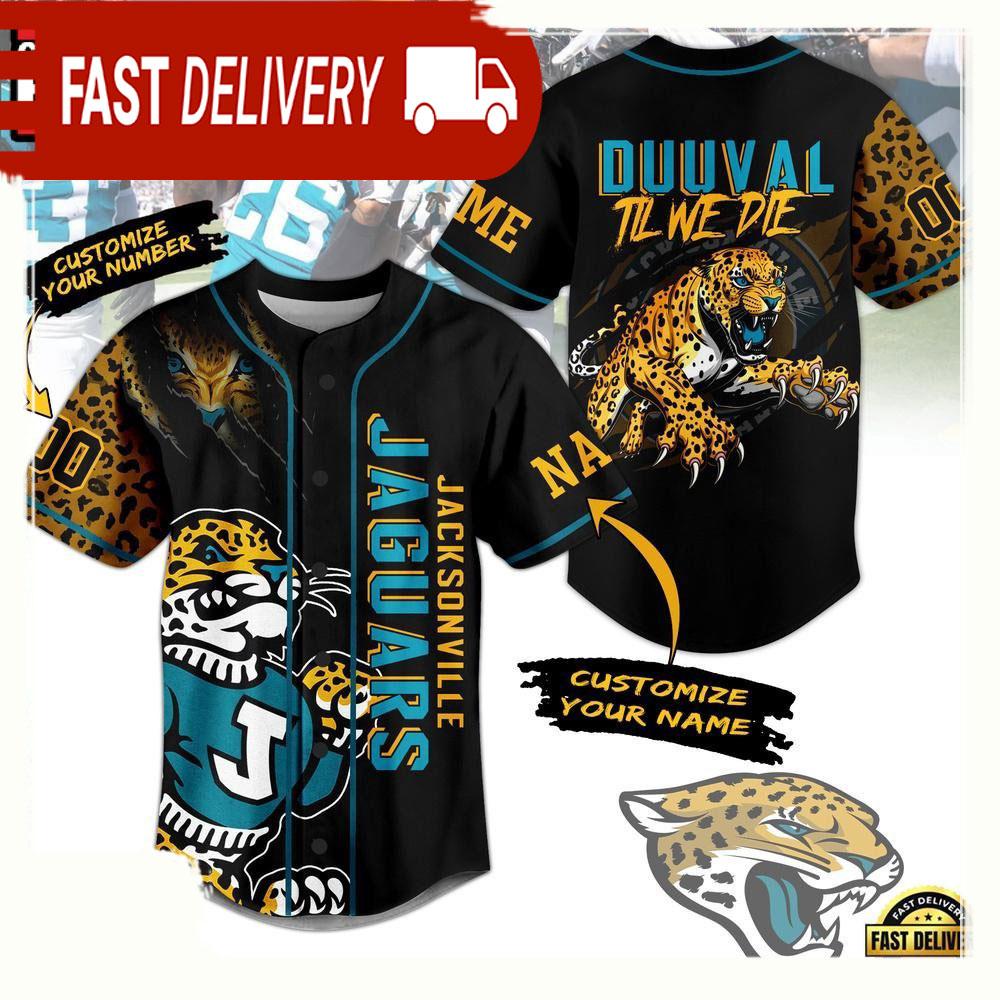 NLF Jacksonville Jaguars Duuval Til We Die Personalized Number Baseball Jersey
