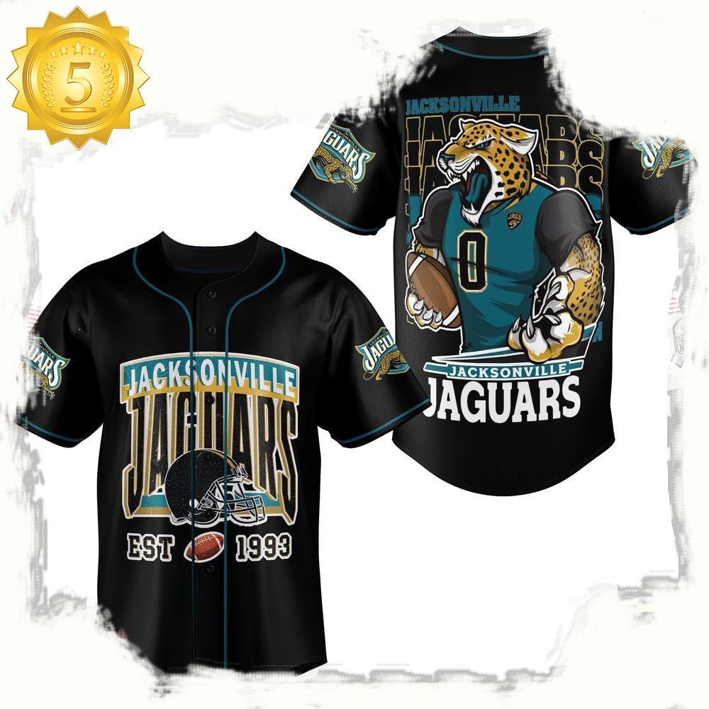 NLF Jacksonville Jaguars Mascot Crazy Baseball Jersey