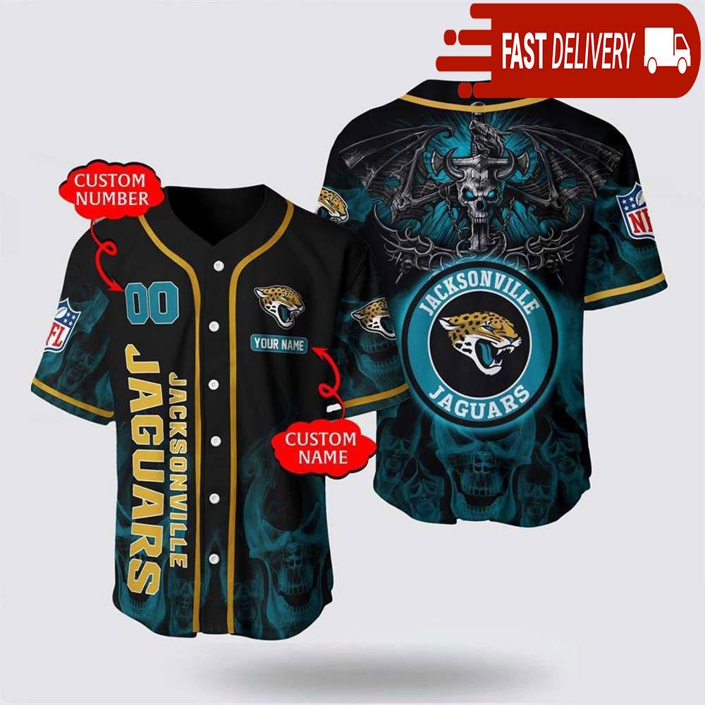 NLF Jacksonville Jaguars Personalized Baseball Jersey With Name And Number