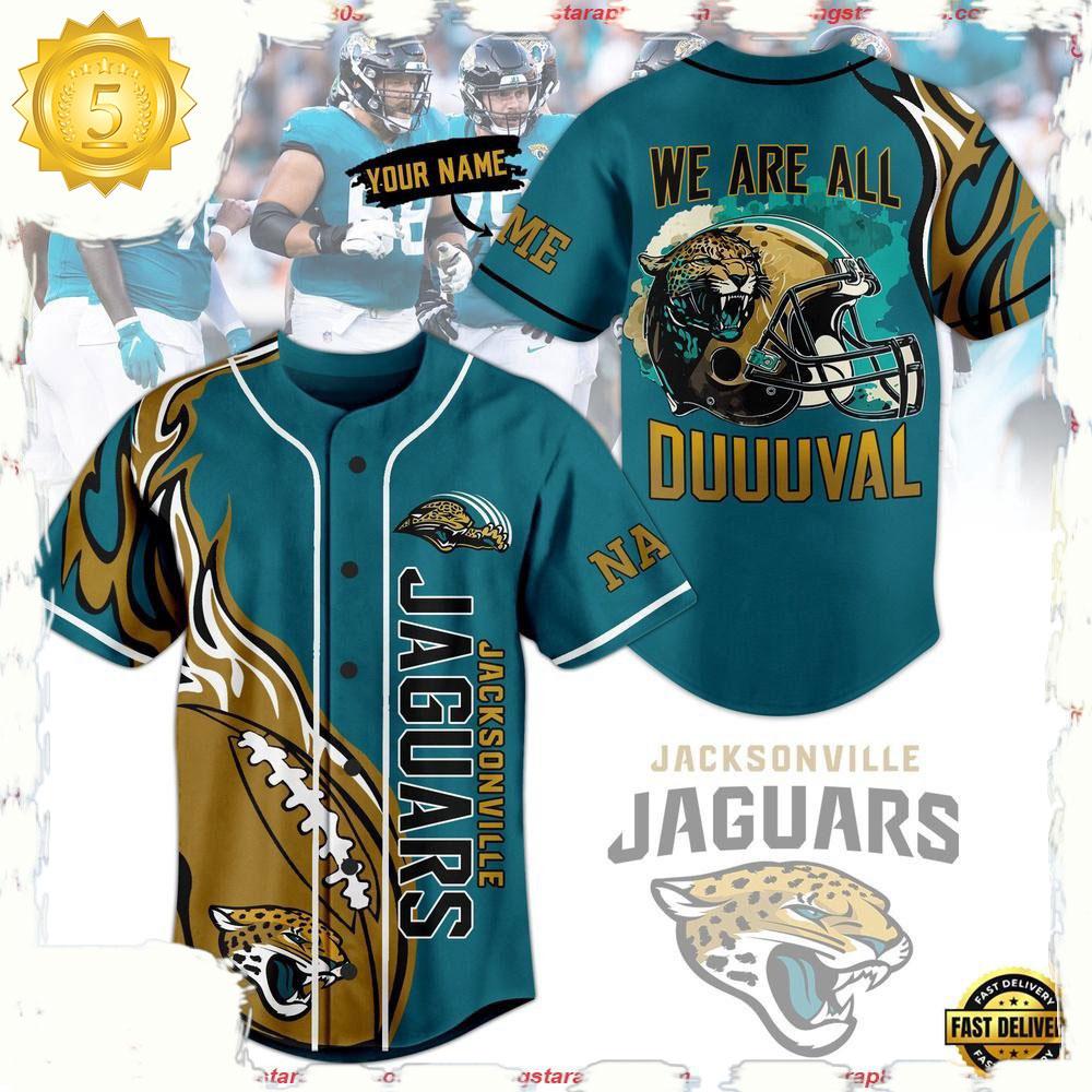 NLF Jacksonville Jaguars We Are All Duuuval Personalized Baseball Jersey