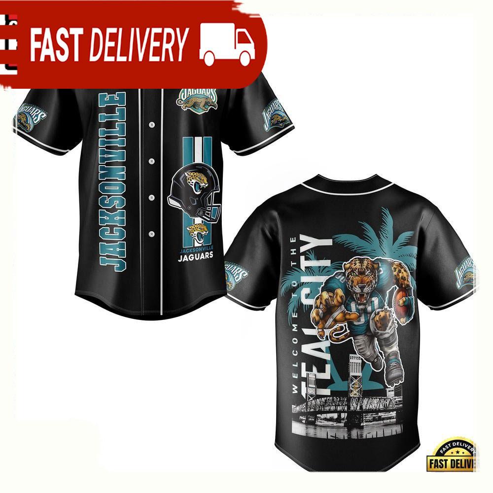 NLF Jacksonville Jaguars Welcome Come To The Feal City Baseball Jersey