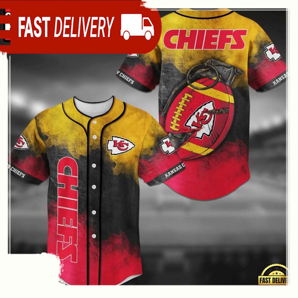NLF Kansas City Chiefs  Baseball Jersey Shirt