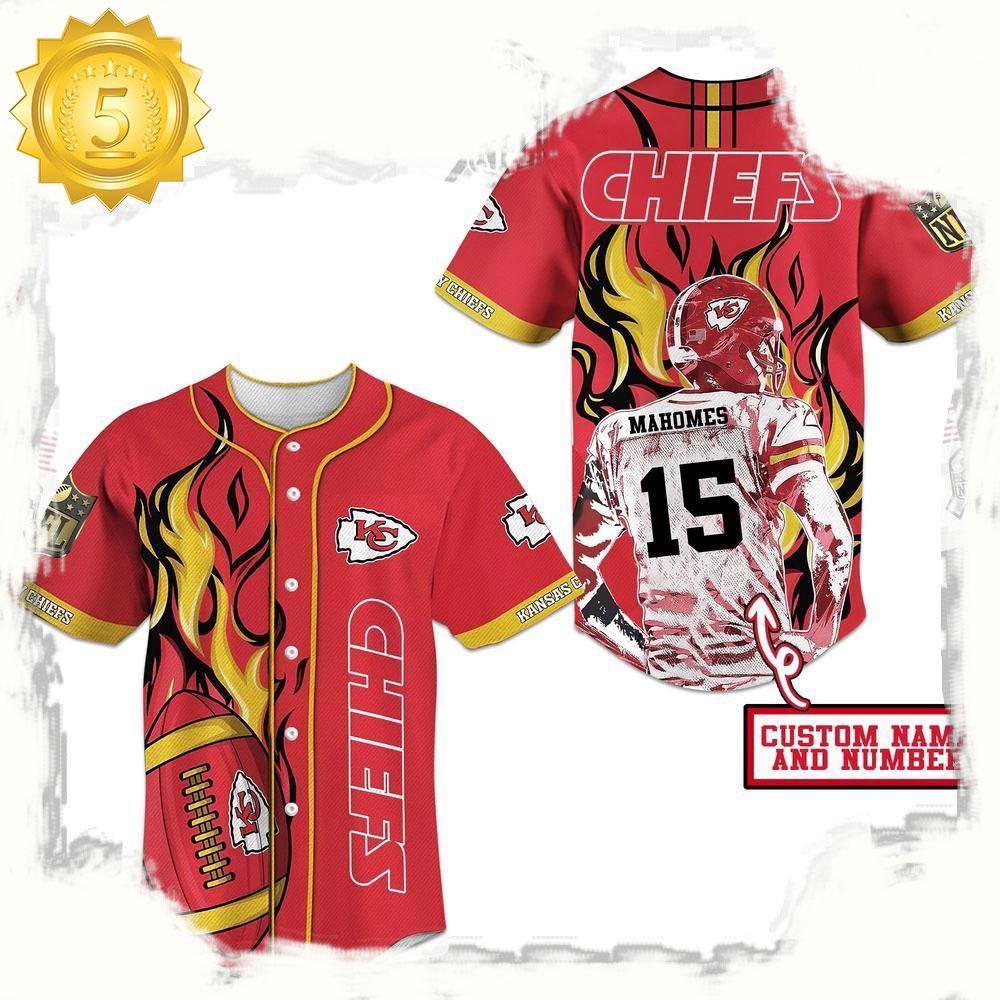 NLF Kansas City Chiefs Game Day Glory Personalized Number Baseball Jersey