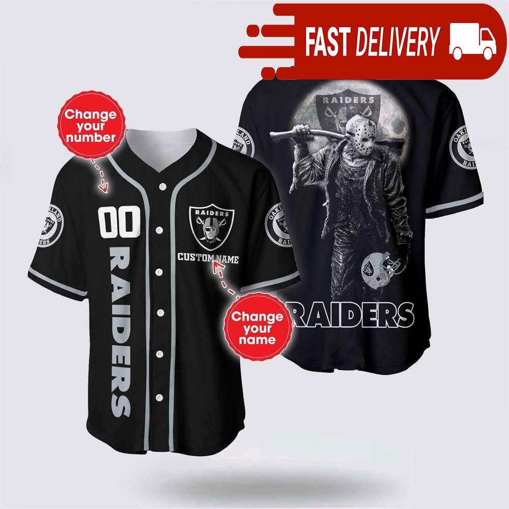 NLF Las Vegas Raiders Jason Voorhees Personalized Baseball Jersey 3D Horror Shirt