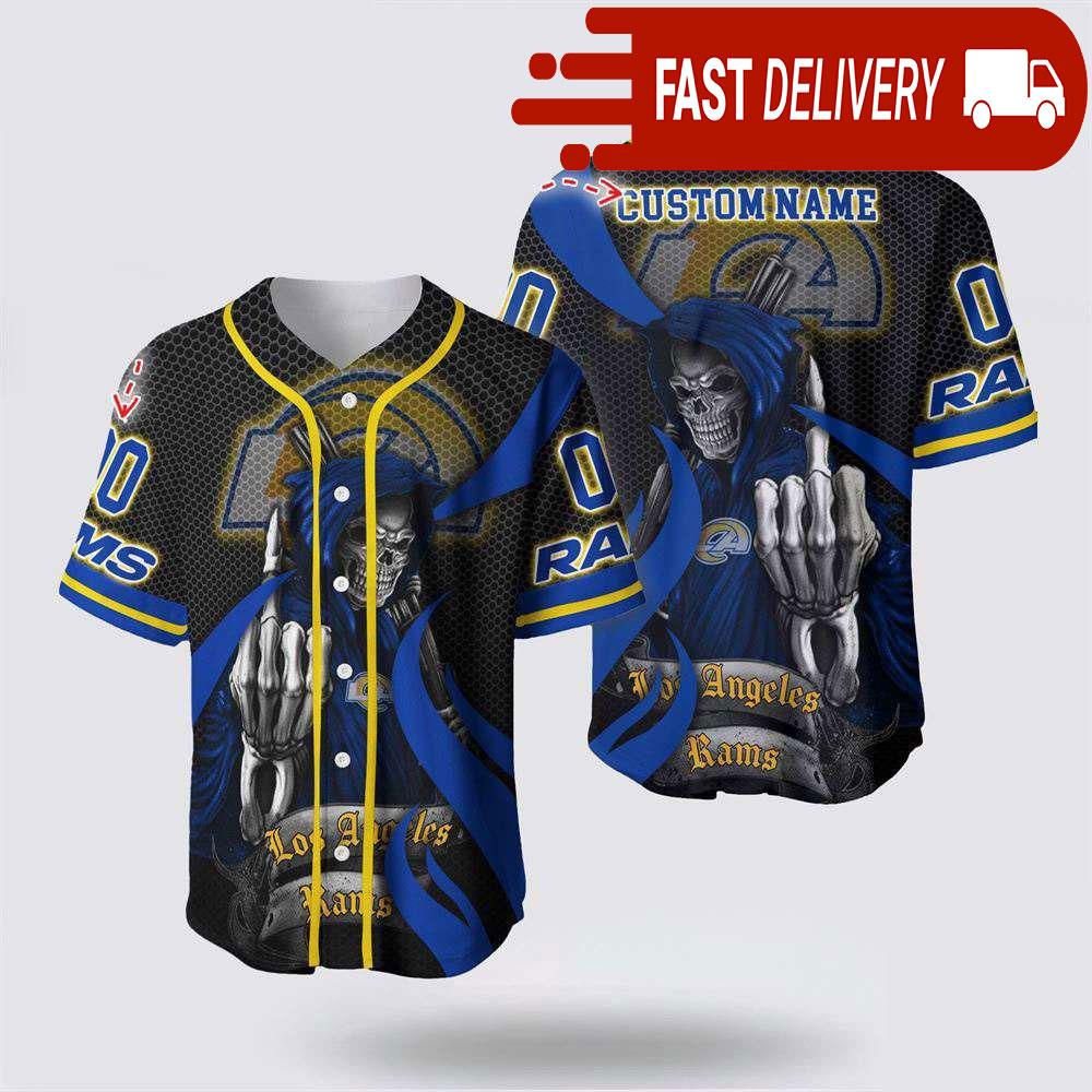 NLF Los Angeles Rams Grim Reaper Personalized Baseball Jersey Gift For Your Squad