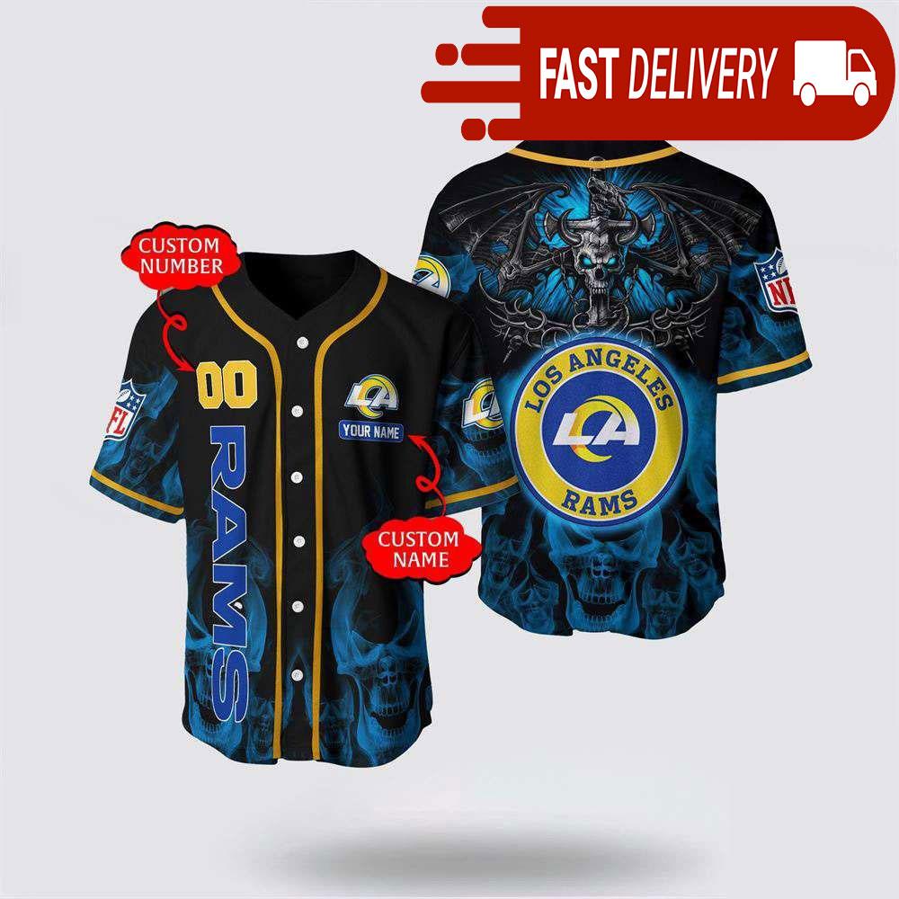NLF Los Angeles Rams Personalized Baseball Jersey With Name And Number