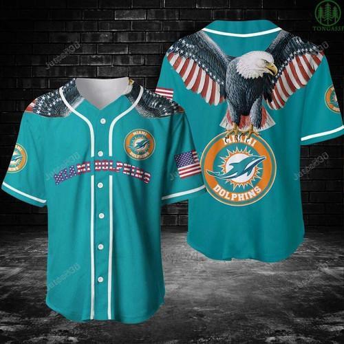 NLF Miami Dolphin Shirt American Eagle Baseball Jersey