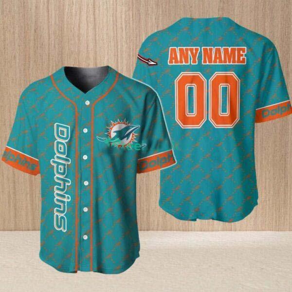 NLF Miami Dolphins Hologram Personalized And Number Baseball Jersey Shirt Fashion Trend