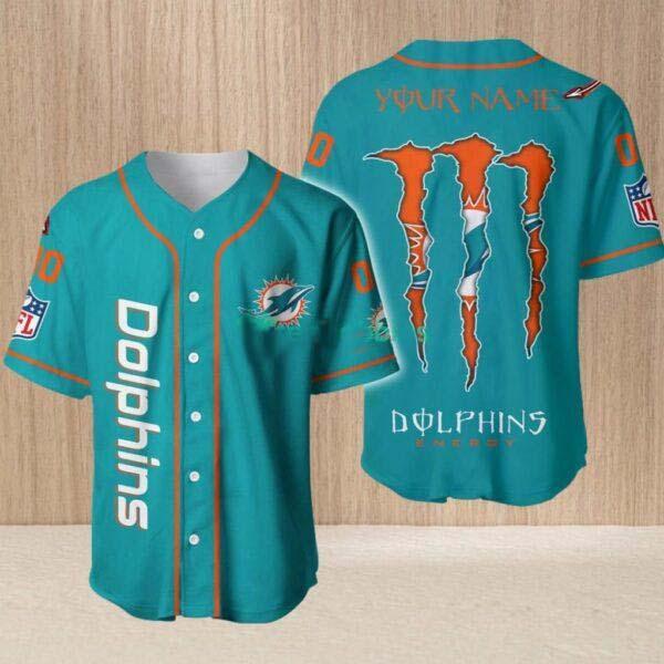 NLF Miami Dolphins Personalized And Number Baseball Jersey Shirt Fashion Trend