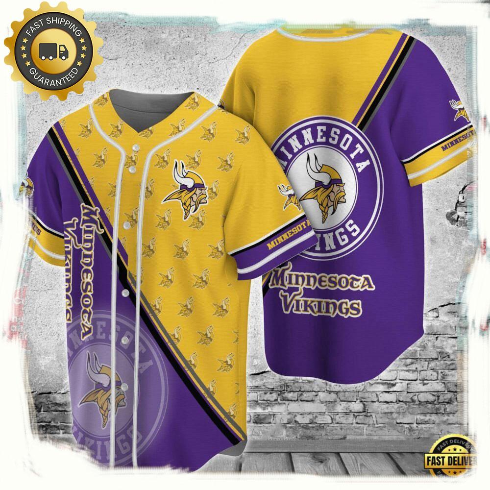 NLF Minnesota Vikings Baseball Jersey Shirt