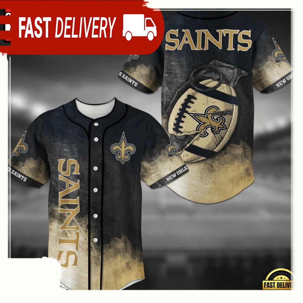 NLF New Orleans Saints  Baseball Jersey Shirt