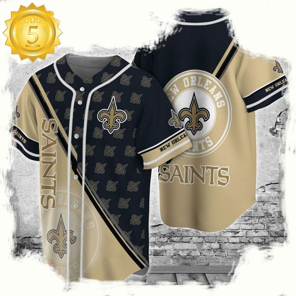 NLF New Orleans Saints  Baseball Jersey Shirt