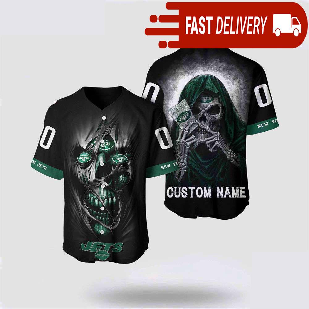 NLF New York Jets Baseball Jersey Alchemy Grim Reaper Design Your Own Shirt