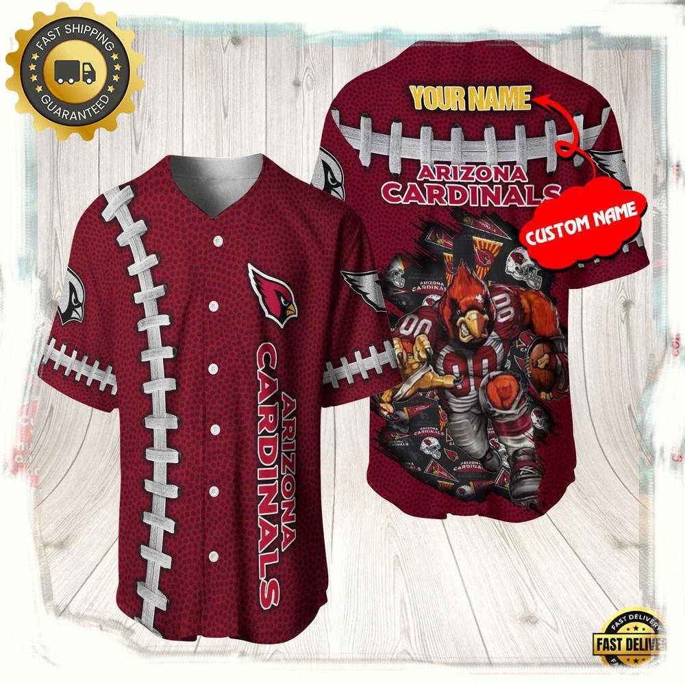 NLF Personalized Arizona Cardinals Mascot Baseball Jersey Shirt