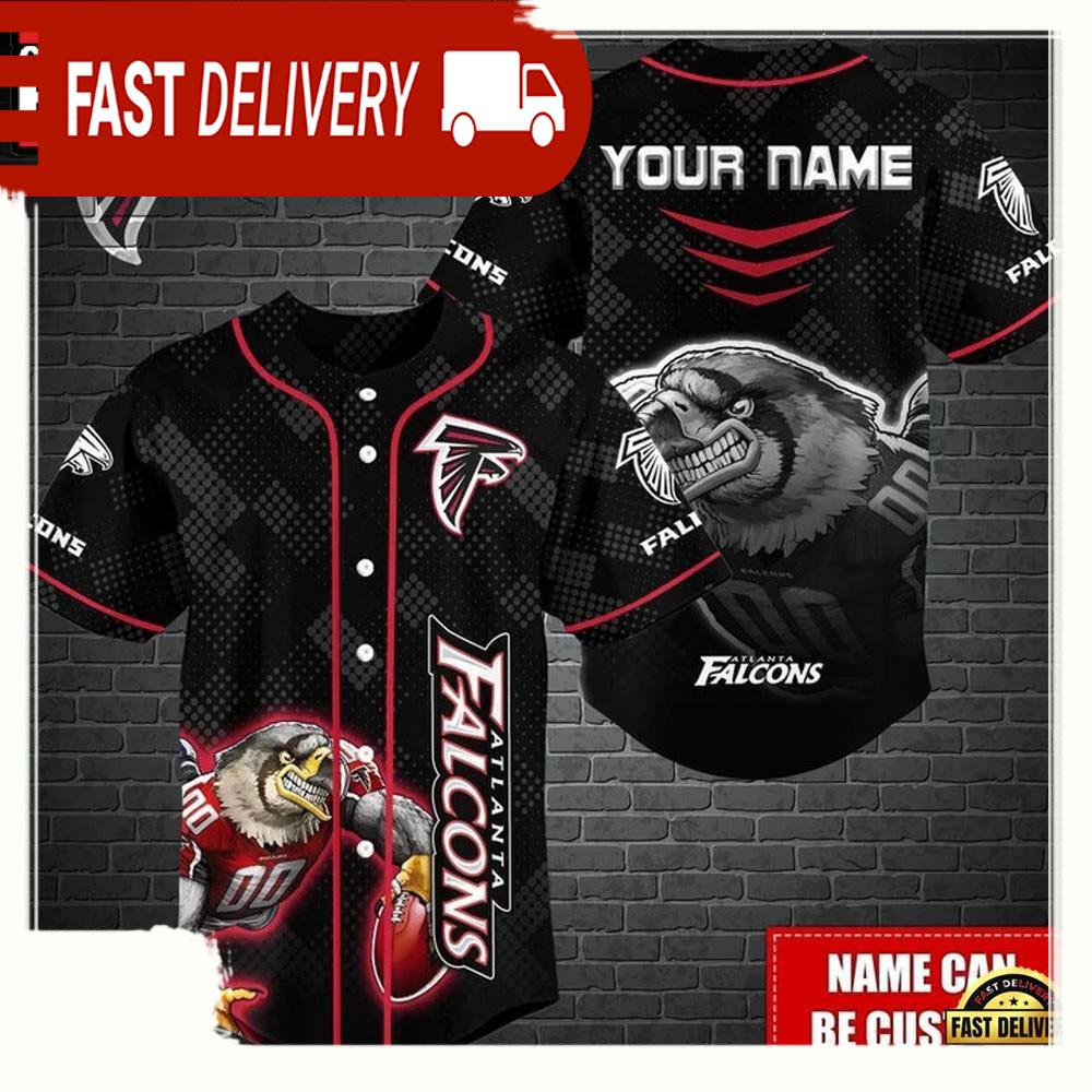 NLF Personalized Atlanta Falcons Mascot Baseball Jersey