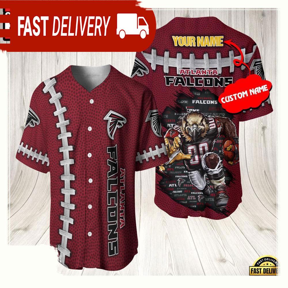 NLF Personalized Atlanta Falcons Mascot Baseball Jersey Shirt