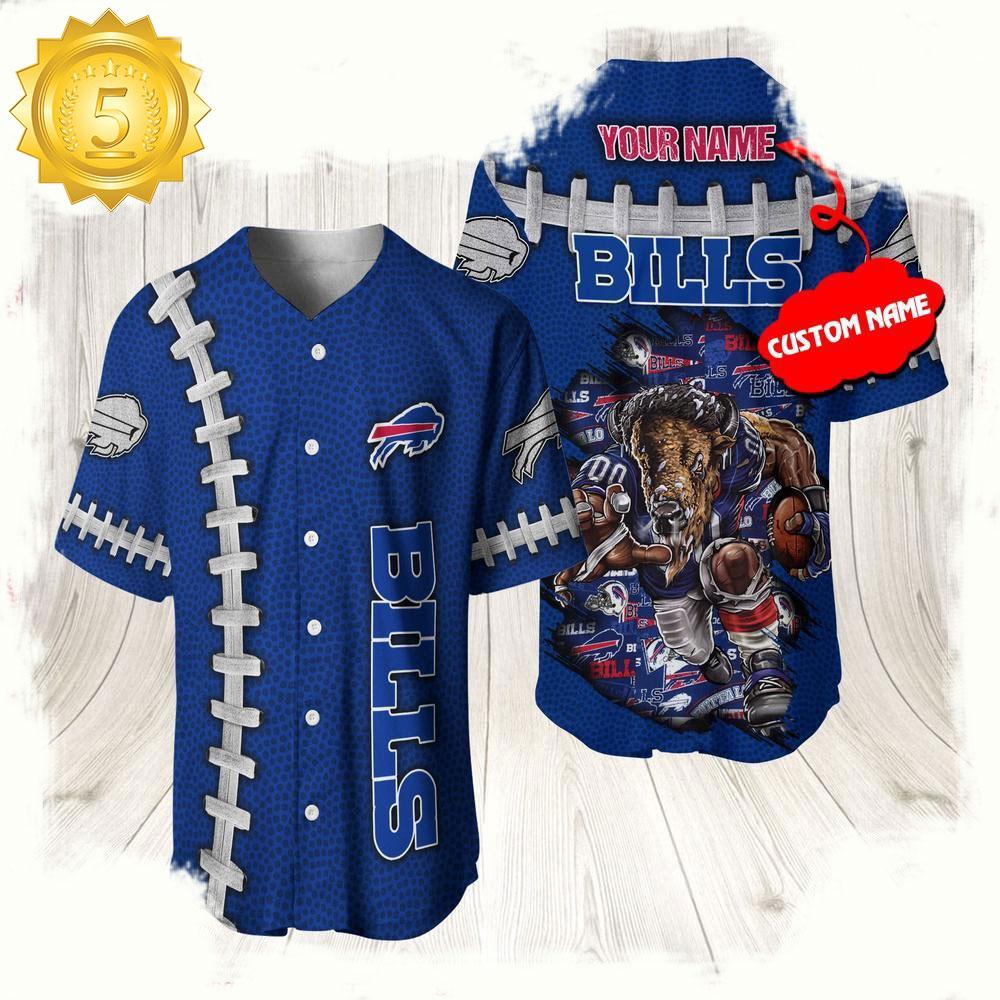 NLF Personalized Buffalo Bills Mascot Baseball Jersey Shirt