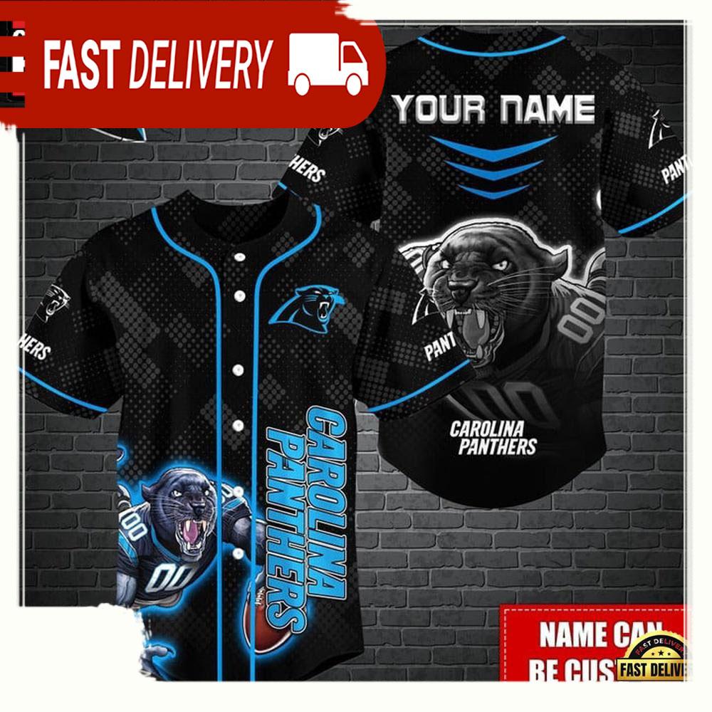 NLF Personalized Carolina Panthers Mascot Baseball Jersey