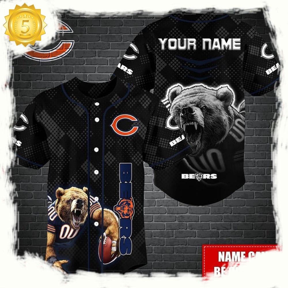 NLF Personalized Chicago Bears Mascot Baseball Jersey