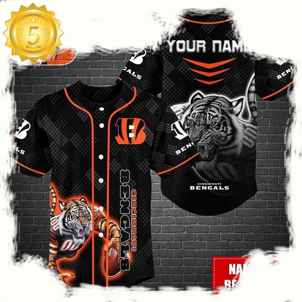 NLF Personalized Cincinnati Bengals Mascot Baseball Jersey