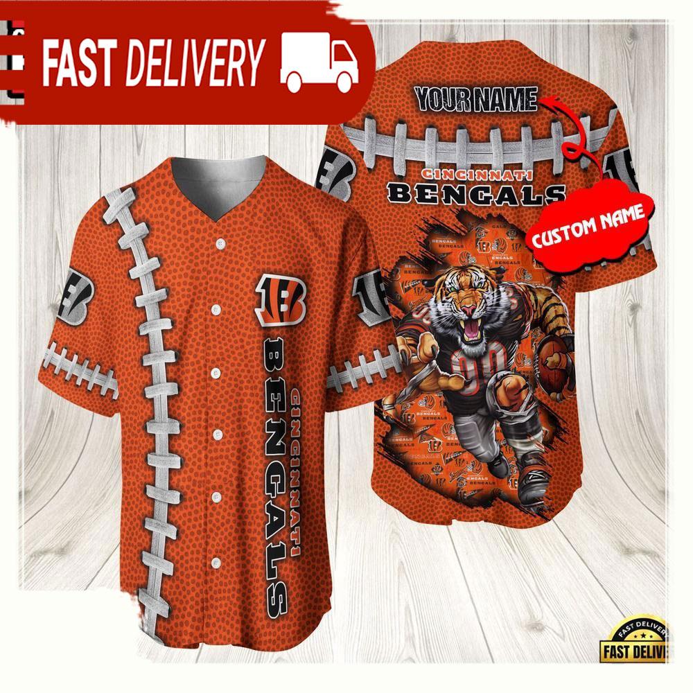 NLF Personalized Cincinnati Bengals Mascot Baseball Jersey Shirt