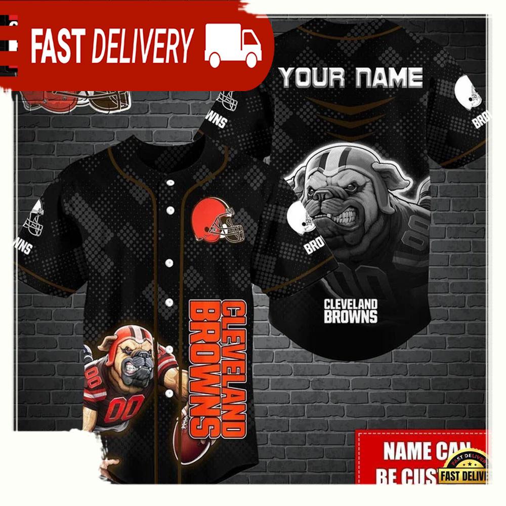 NLF Personalized Cleveland Browns Mascot Baseball Jersey