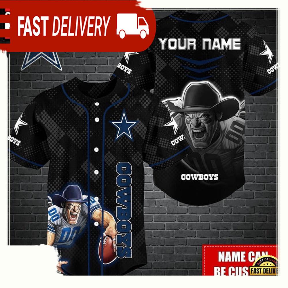 NLF Personalized Dallas Cowboys Mascot Baseball Jersey