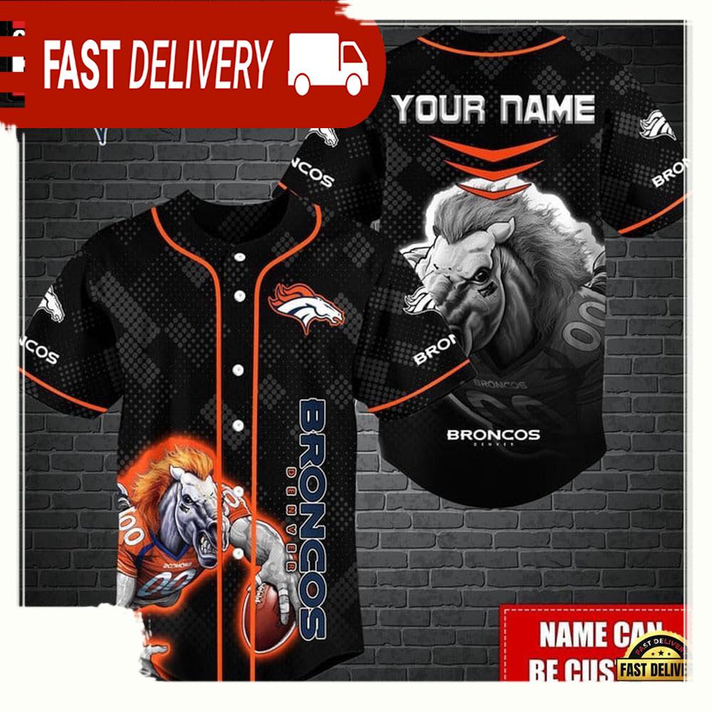 NLF Personalized Denver Broncos Mascot Baseball Jersey