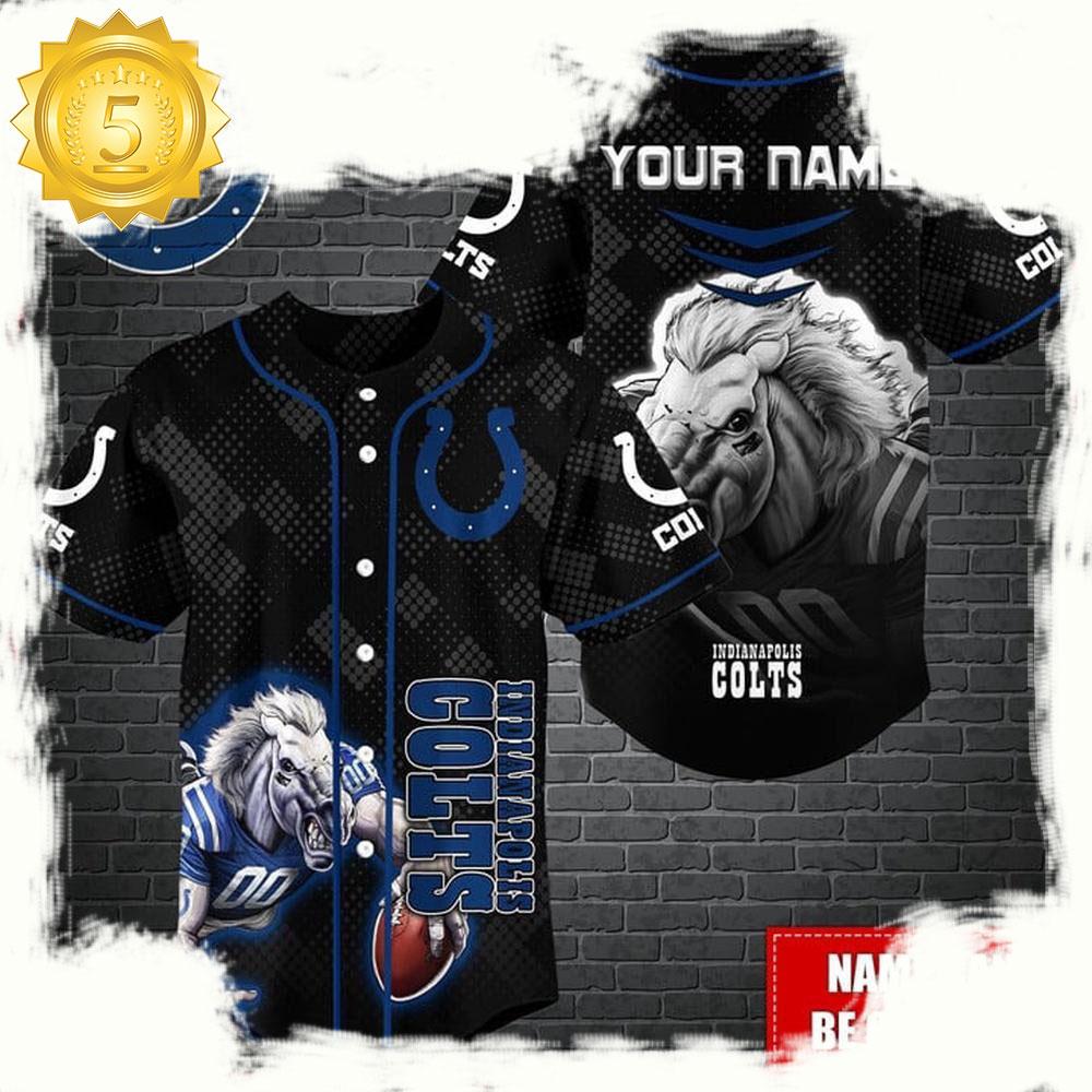 NLF Personalized Indianapolis Colts Mascot Baseball Jersey