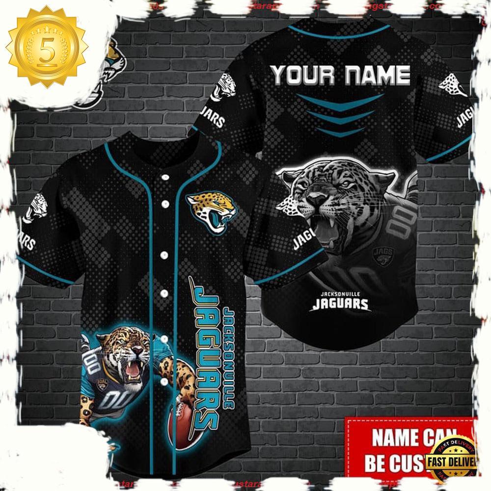 NLF Personalized Jacksonville Jaguars Mascot Baseball Jersey