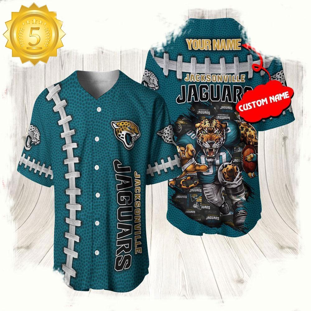 NLF Personalized Jacksonville Jaguars Mascot Baseball Jersey Shirt