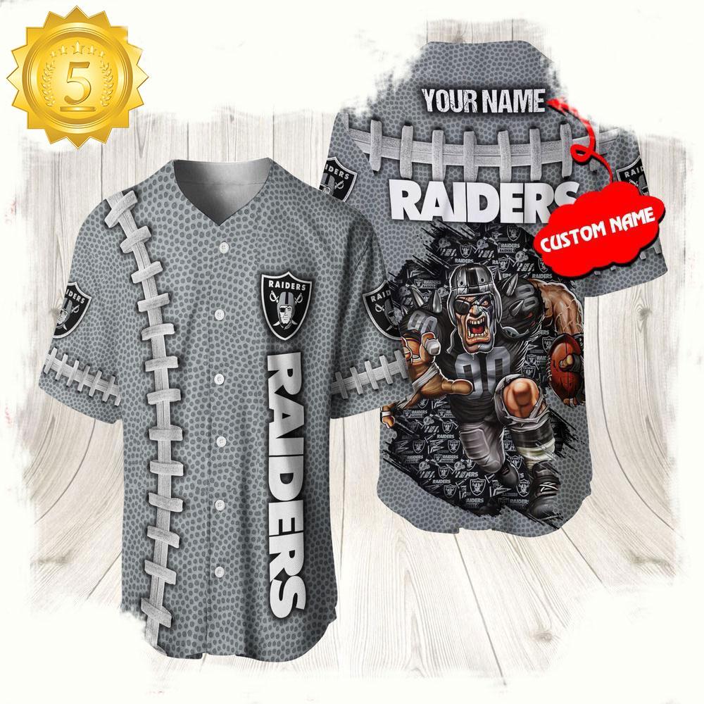 NLF Personalized Las Vegas Raiders Mascot Baseball Jersey Shirt