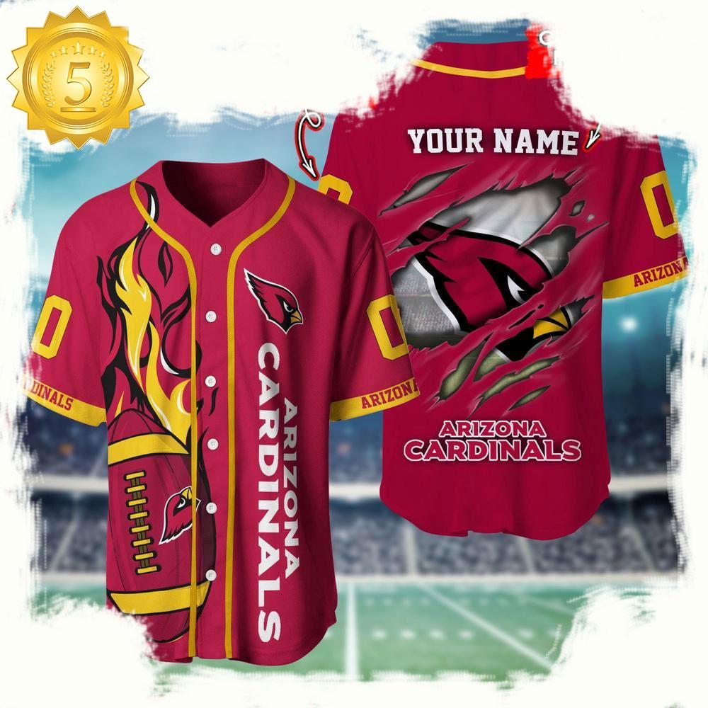 NLF Personalized Name & Number Arizona Cardinals Team Sport Baseball Jersey Shirt
