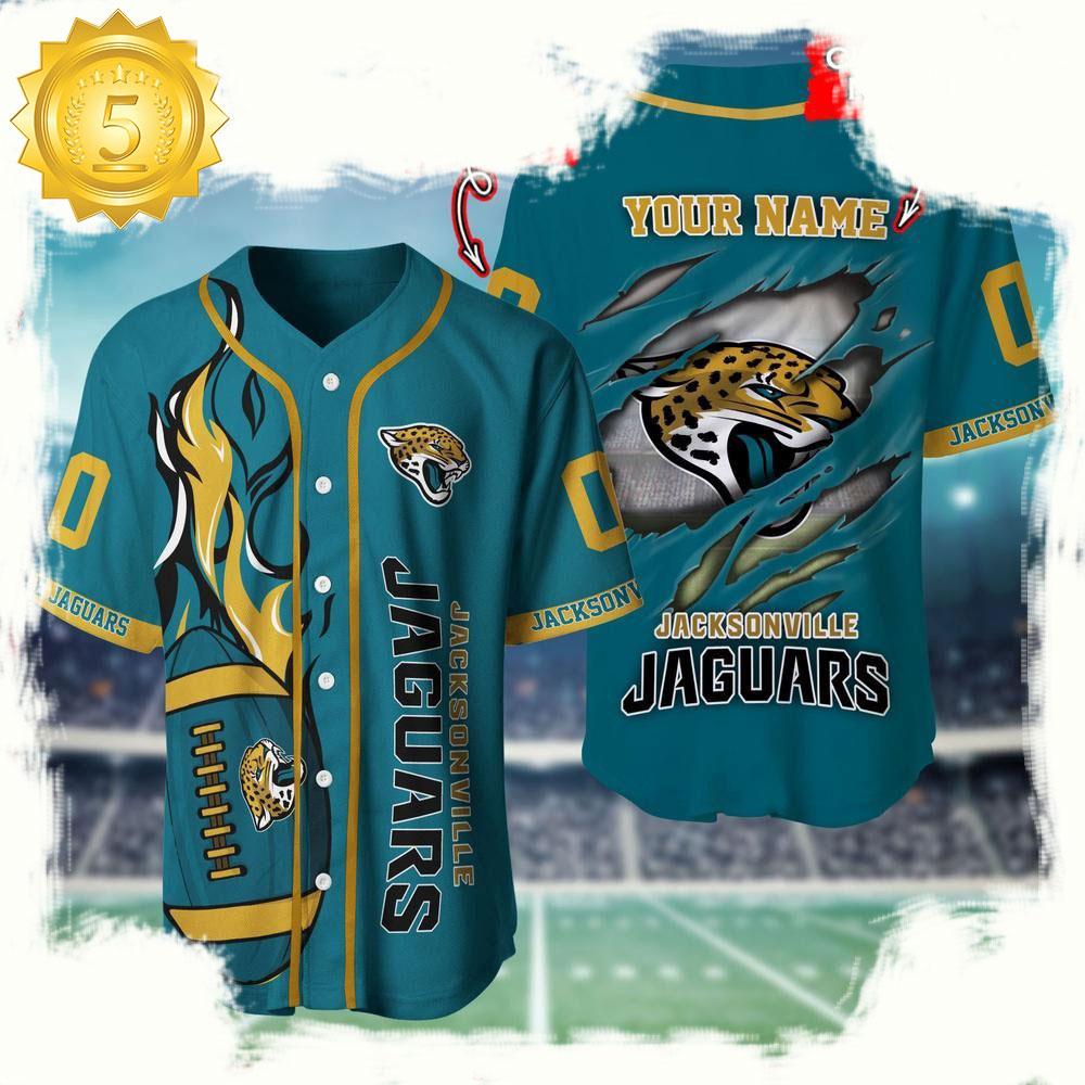 NLF Personalized Name & Number Jacksonville Jaguars Team Sport Baseball Jersey Shirt