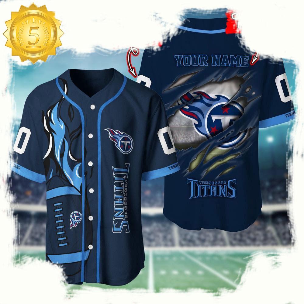NLF Personalized Name & Number Tennessee Titans Team Sport Baseball Jersey Shirt