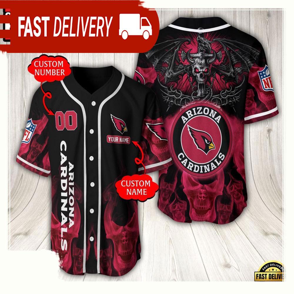 NLF Personalized Name & Numbler Arizona Cardinals Baseball Jersey