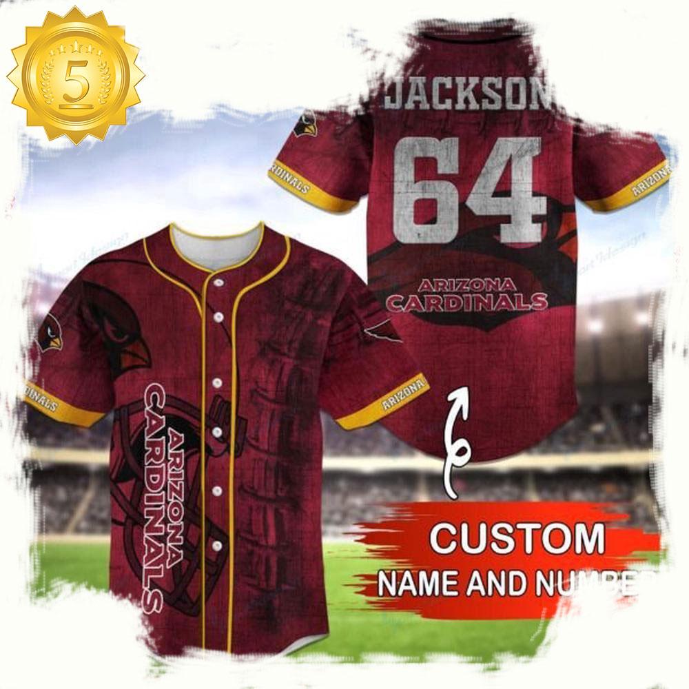 NLF Personalized Name & Numbler arizona Cardinals Baseball Jersey Shirt