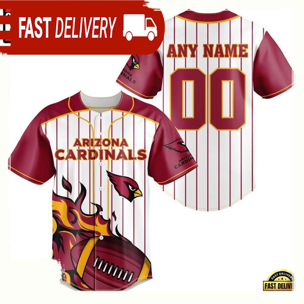 NLF Personalized Name & Numbler Arizona Cardinals Baseball Jersey Shirt