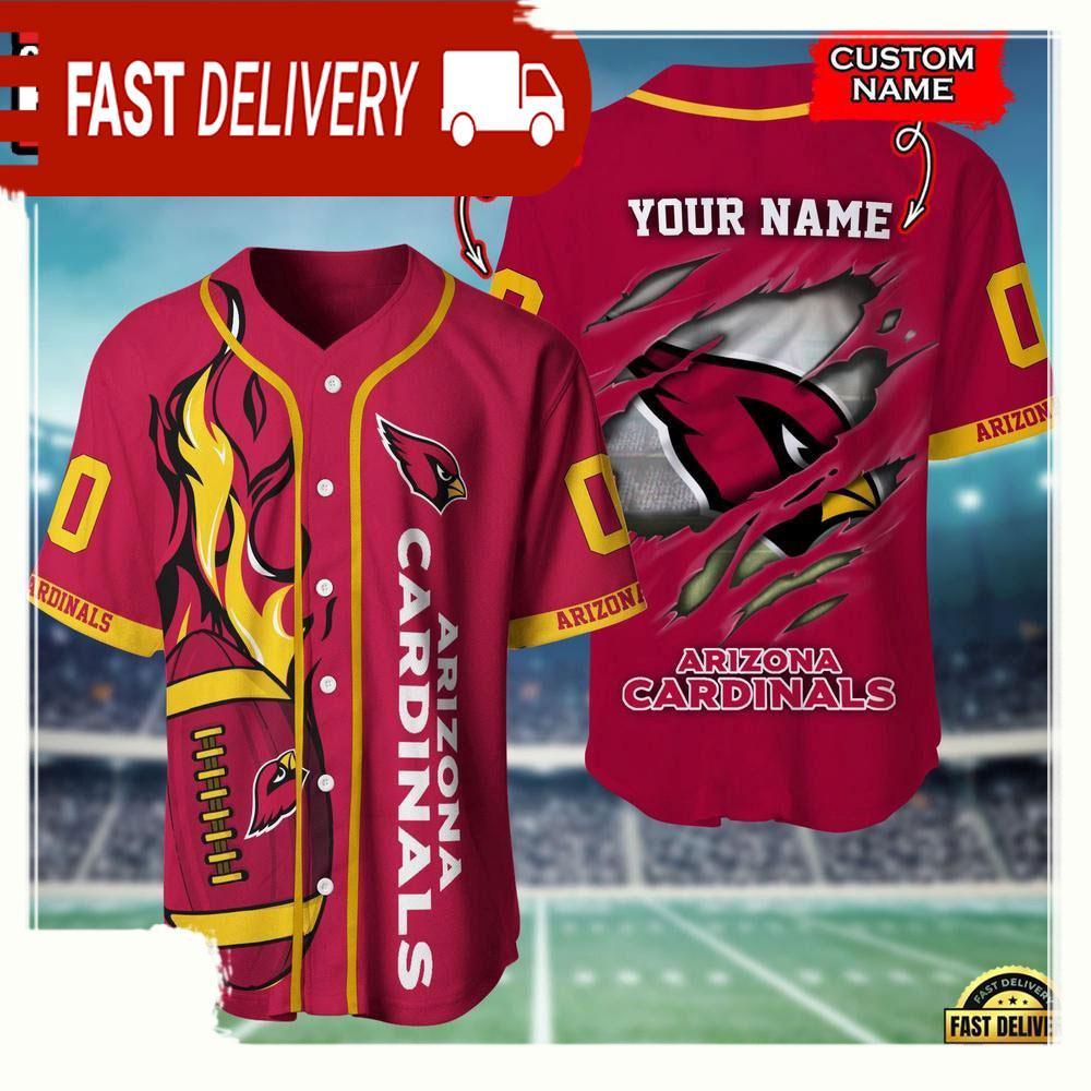 NLF Personalized Name & Numbler Arizona Cardinals Football Team Baseball Jersey Shirt