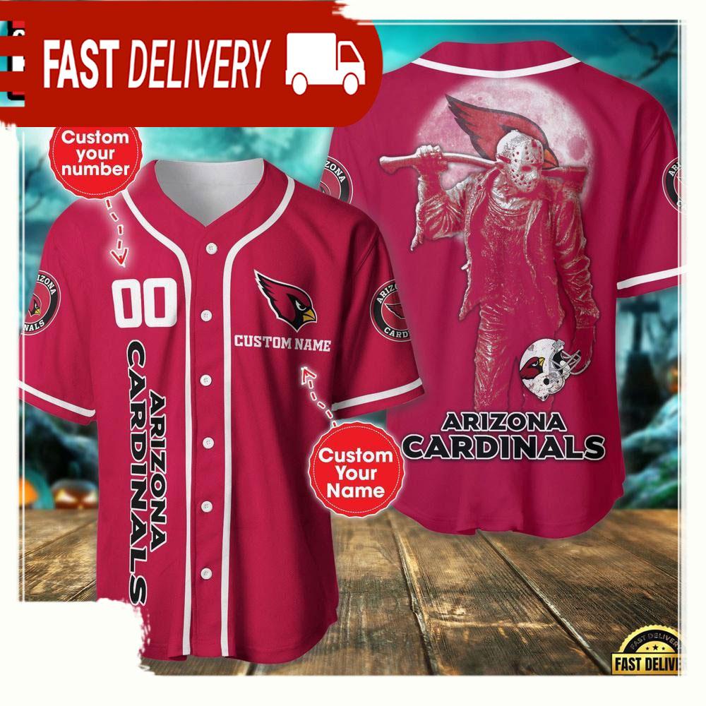 NLF Personalized Name & Numbler Arizona Cardinals Horror 3D  Baseball Jersey Shirt