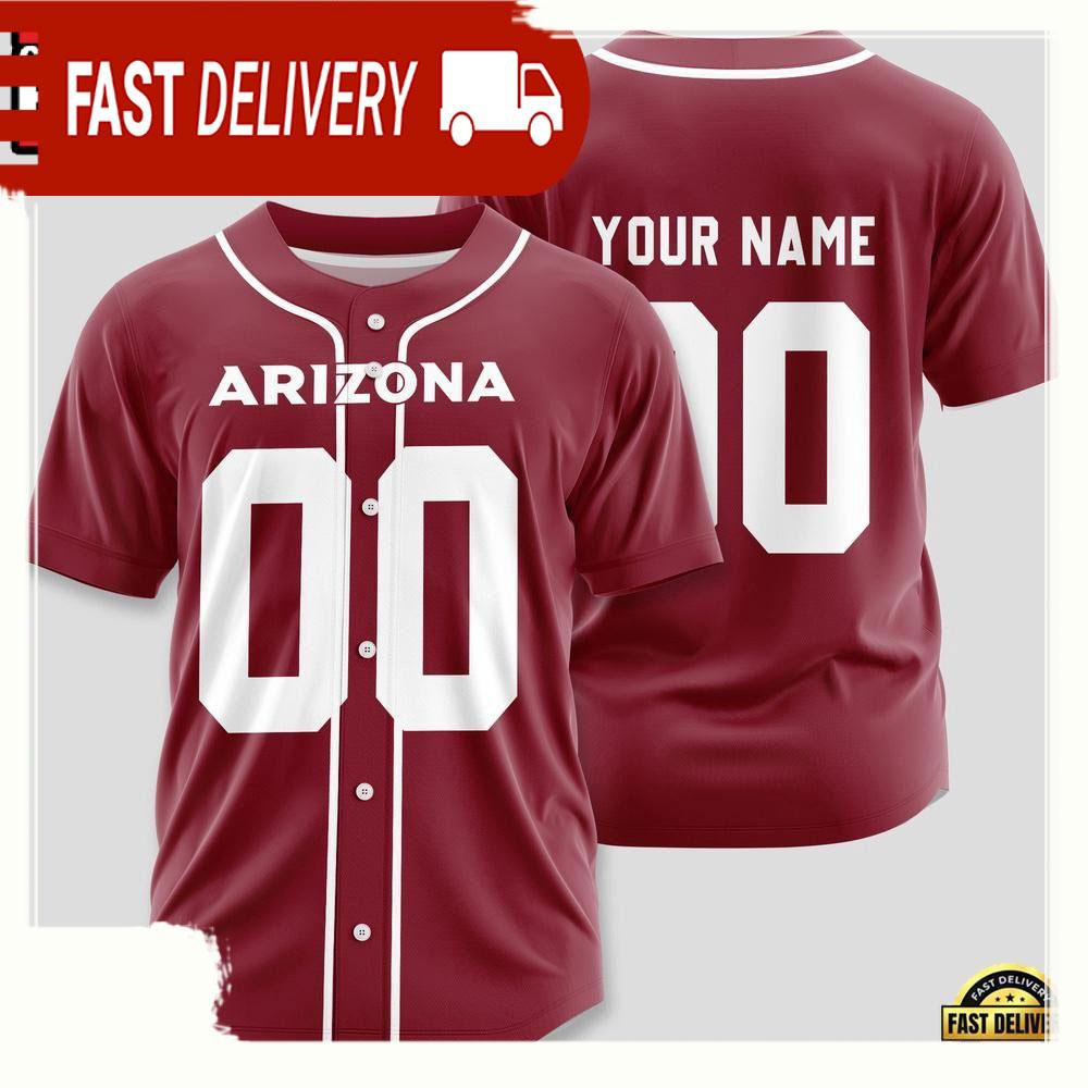 NLF Personalized Name & Numbler Arizona Cardinals Team Baseball Jersey Shirt
