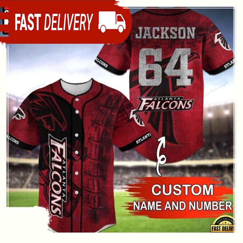 NLF Personalized Name & Numbler atlanta Falcons Baseball Jersey Shirt