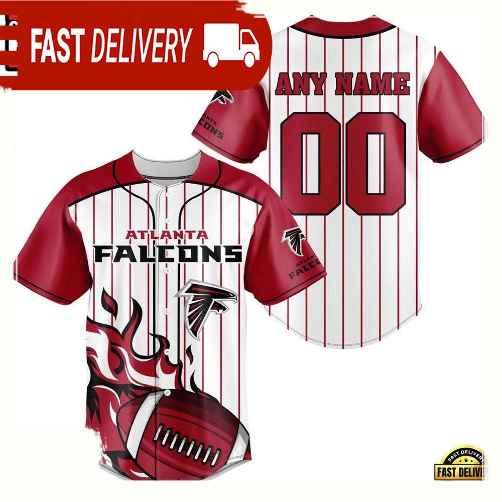 NLF Personalized Name & Numbler Atlanta Falcons Baseball Jersey Shirt