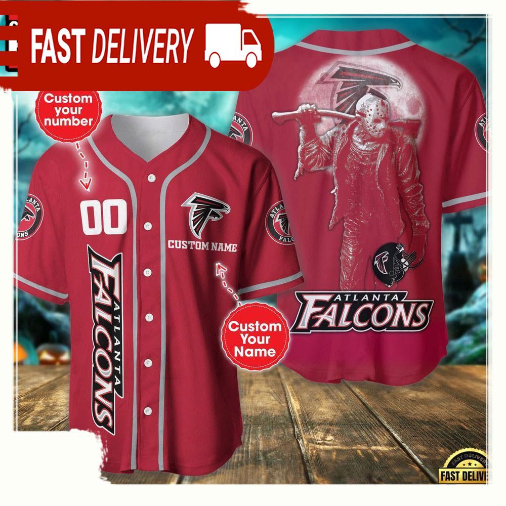 NLF Personalized Name & Numbler Atlanta Falcons Horror 3D  Baseball Jersey Shirt