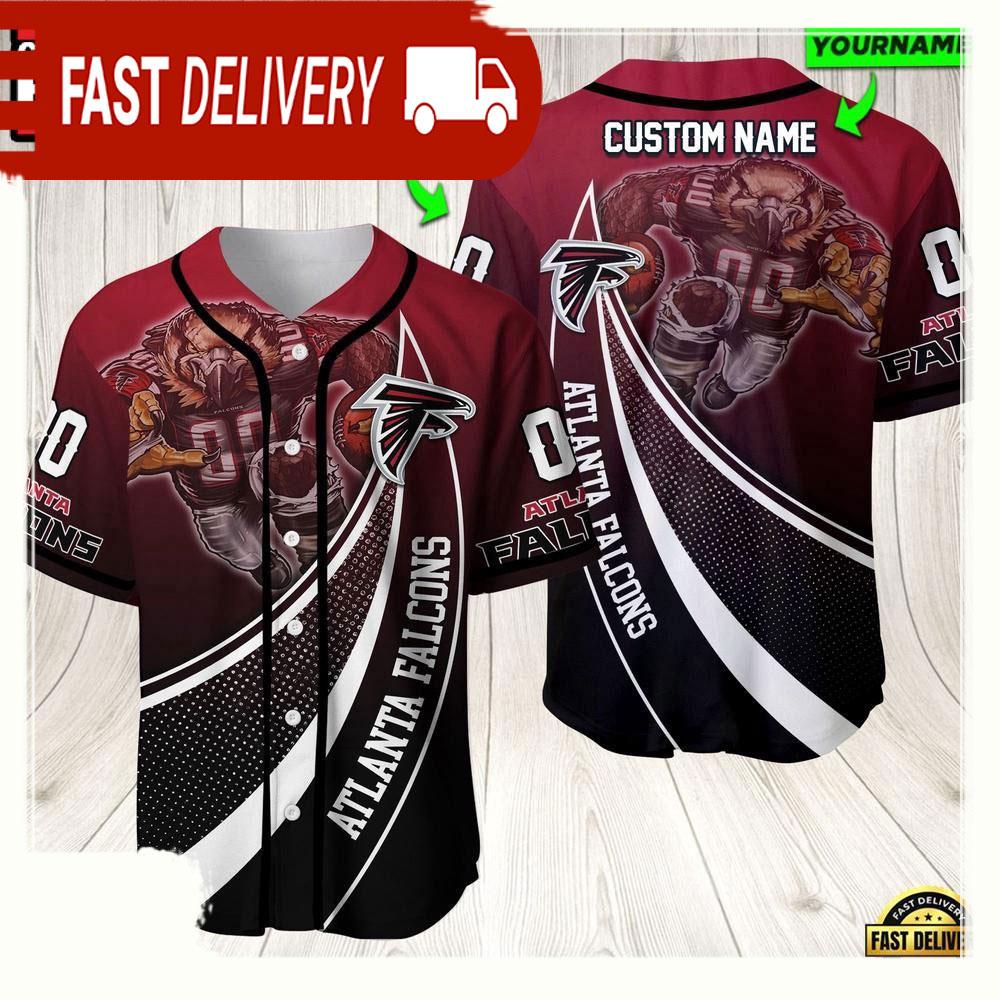 NLF Personalized Name & Numbler Atlanta Falcons Mascot Football Baseball Jersey Shirt