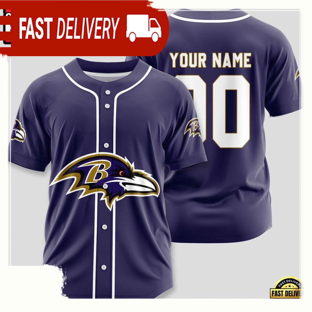 NLF Personalized Name & Numbler Baltimore Ravens Sport Baseball Jersey Shirt