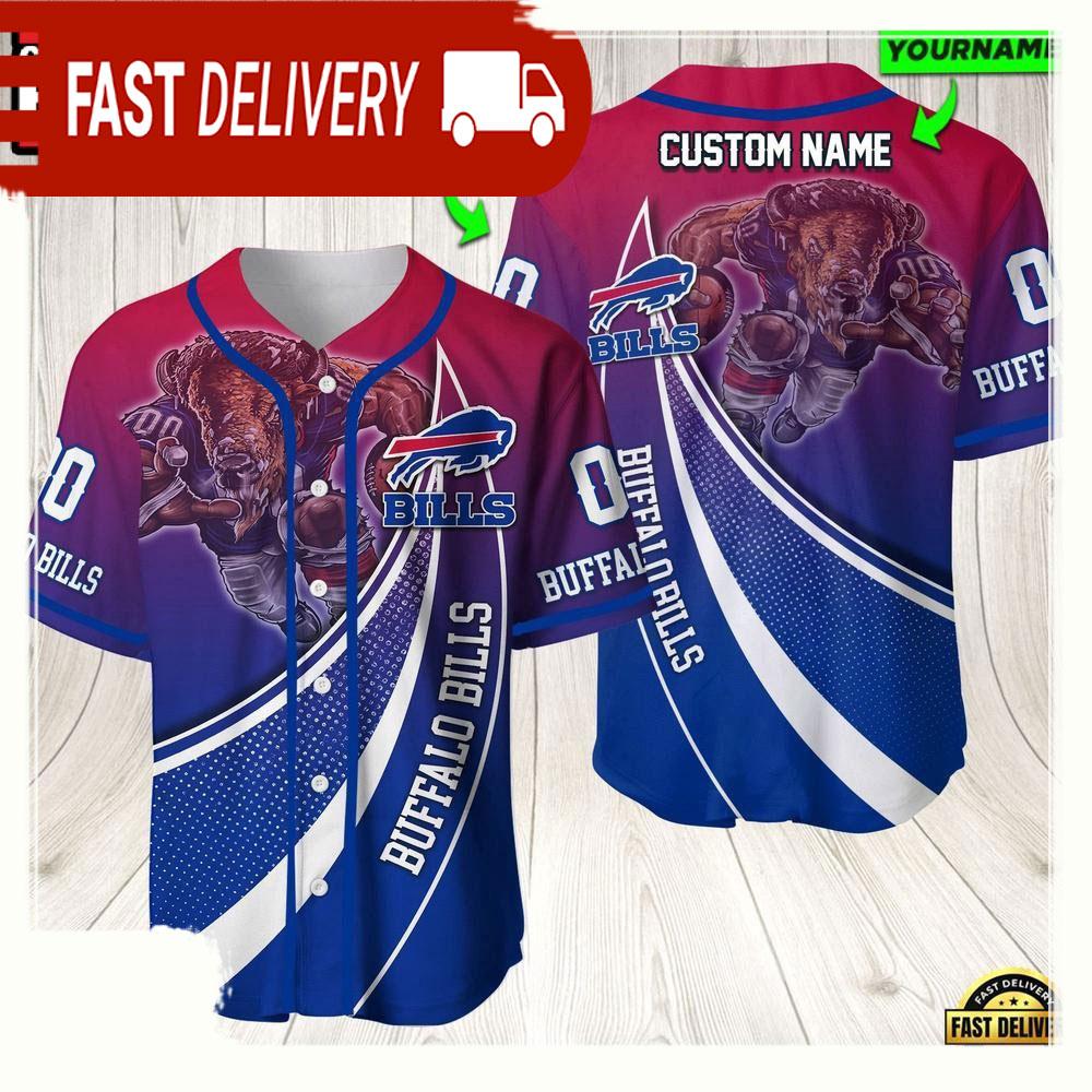 NLF Personalized Name & Numbler Buffalo Bills Mascot Football  Baseball Jersey Shirt