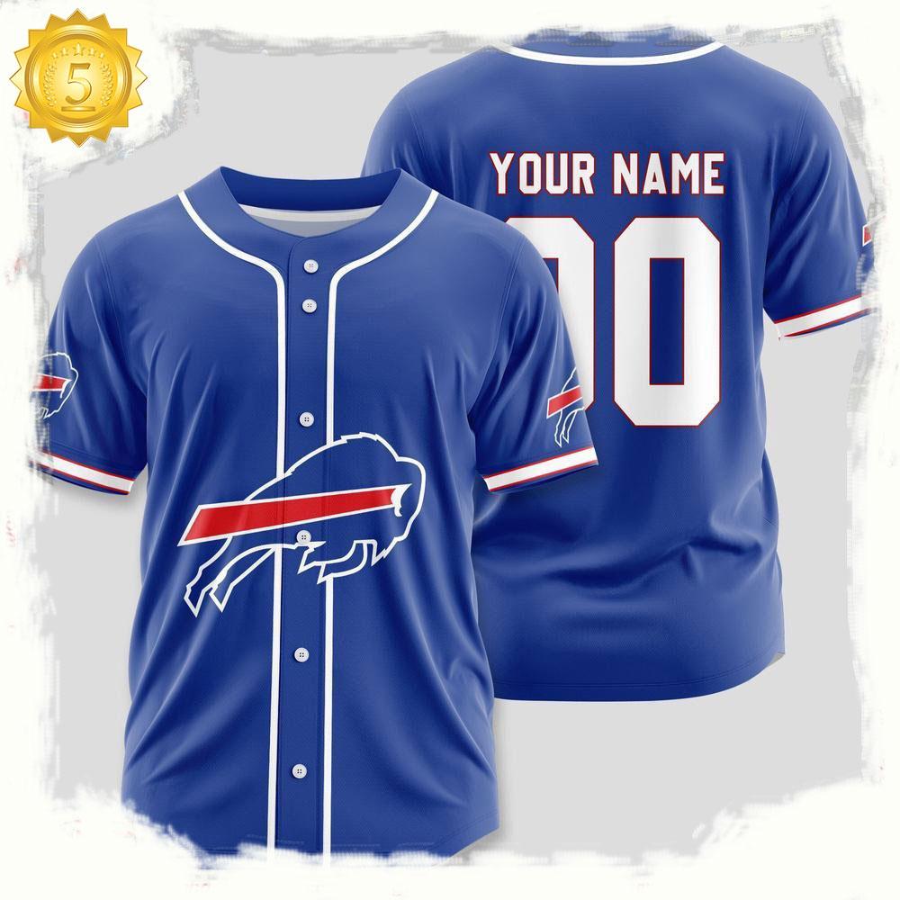 NLF Personalized Name & Numbler Buffalo Bills Sport Baseball Jersey Shirt