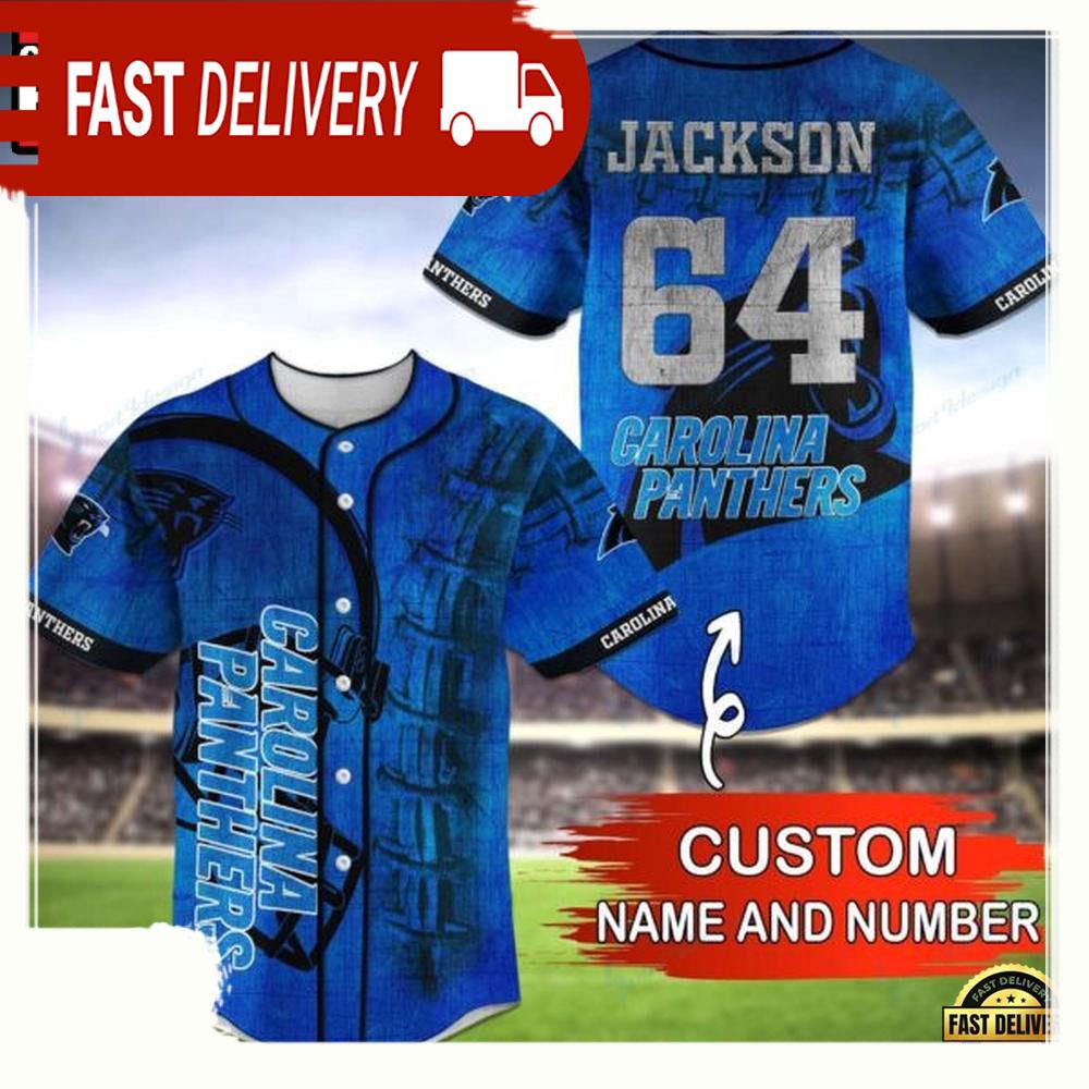 NLF Personalized Name & Numbler carolina Panthers Baseball Jersey Shirt